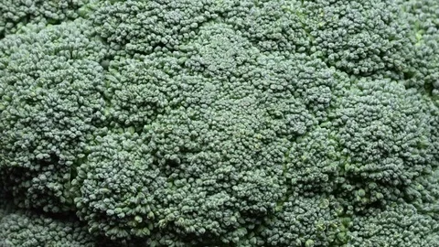 Close up of rotating raw broccoli Stock Footage 119403611