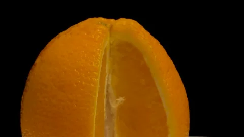 Close-up rotating ripe juicy oranges. Close-up of ripe orange peel. Stock Footage 150294064