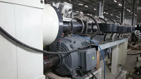 Close-up of a rotating shaft of a processing plant in a factory Video stock 167007681