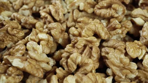 Close-up Of A Rotating Shelled Walnut. Stock-Footage 242839627