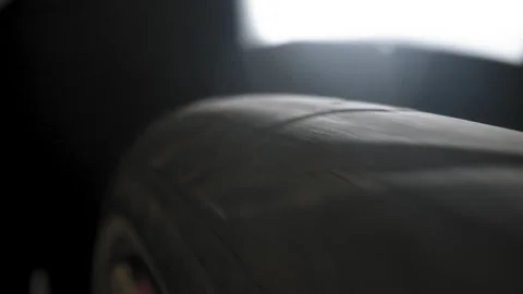 Close-up of rotating wheel of a bicycle Stock Footage 134801028