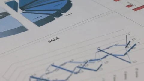 Close-up of the rotation of a blue chart. 스톡 동영상 83267034