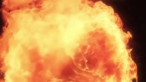 A close-up rotation of a fire 스톡 동영상 260201741