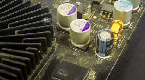 Close up rotation of old and dirty computer HDD hardware and components, 4K Video stock 48015219