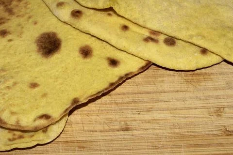 Close up of roti flatbreads side dish for dinner 스톡 사진