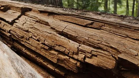 Close-up of a rotting spruce trunk Stock Photos