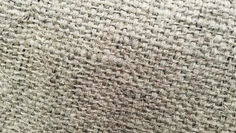 Close-up of rough hessian cloth surface, organic jute textile backdrop Stock Photos