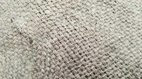 Close-up of rough hessian cloth surface, organic jute textile backdrop Stock Photos