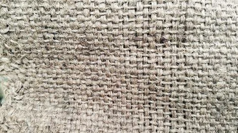 Close-up of rough hessian cloth surface, organic jute textile backdrop Stock Photos
