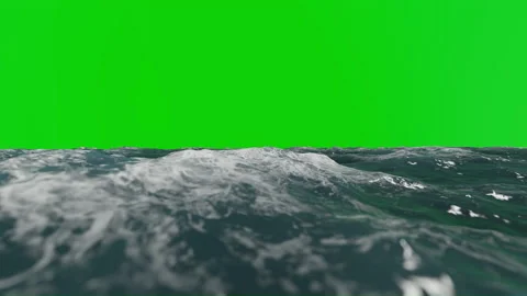 Close Up Of Rough Sea, Green Screen Chromakey Video stock 157964816
