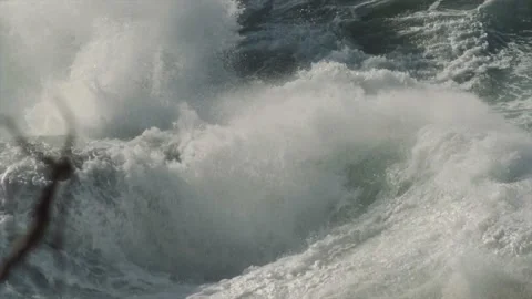 Close-up of rough sea waves splashing Stock Footage 168772448