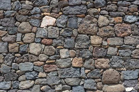 Close-Up of Rough Stone Wall Foto stock