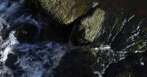 Close-up of an rough stream and rapids on the river. Stock-Footage 134701504