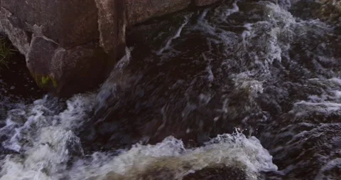 Close-up of an rough stream and rapids on the river. Stock-Footage 134701517