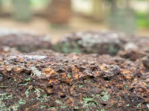 Close-up of rough texture of laterite stone Stock Photos