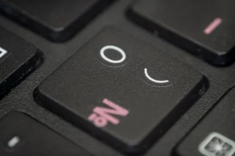 Close up of the round bracket and zero key on a keyboard Stock Photos