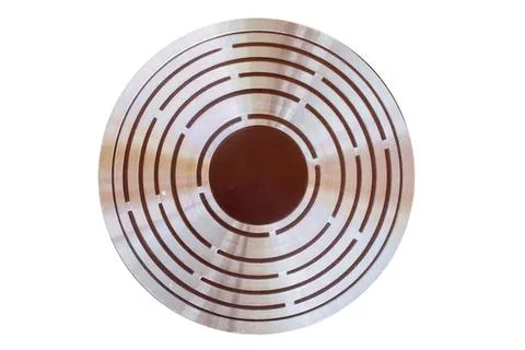 Close-up of a round electronic sensor with concentric circles Stock Photos