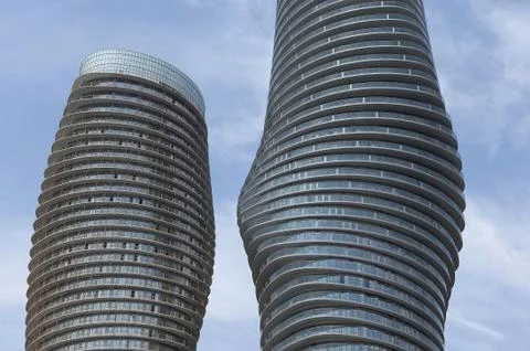 Close-up of round high rises. Stock Photos