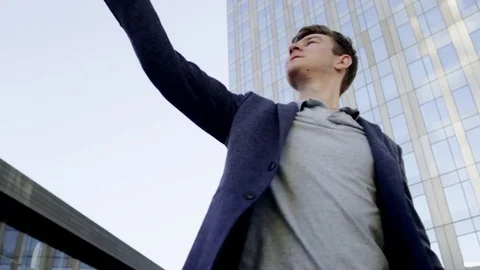 Close round view of man taking selfie Stock Footage 73729639