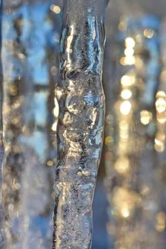 Close up of a row of icicles Stock Photos