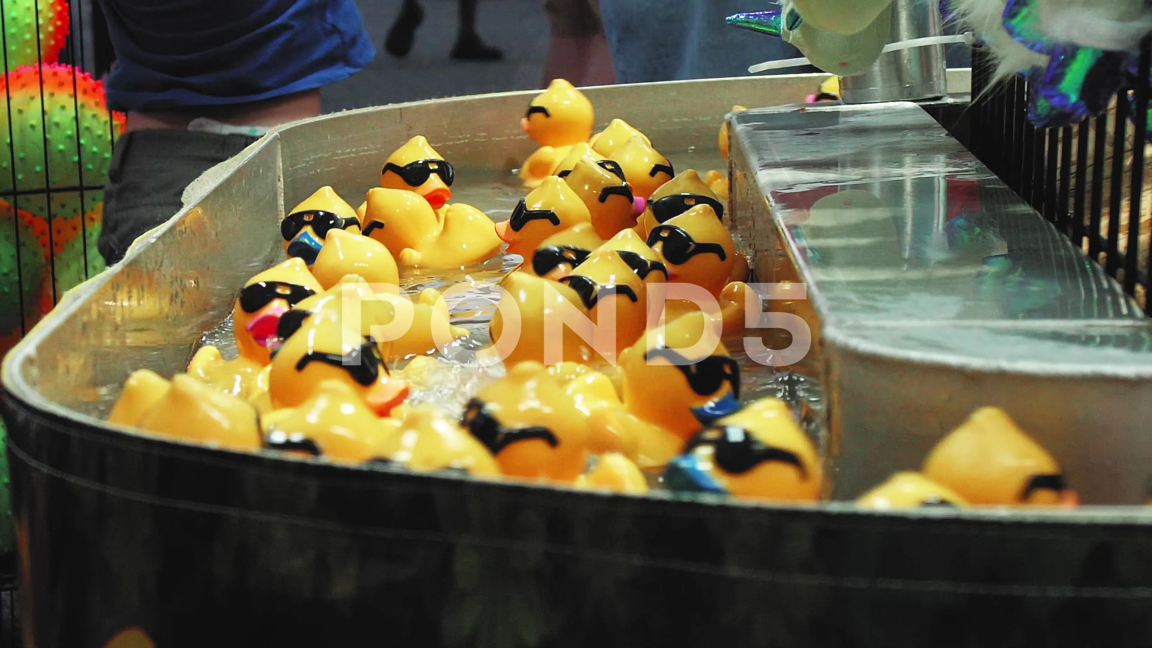 Close Up Rubber Duck Carnival Game Count, Stock Video