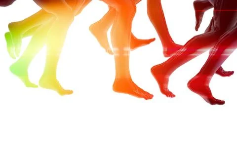 Close-up of running feet Stock Illustration