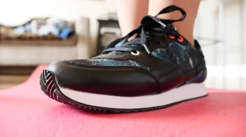 Close-up of running shoes Stock Footage 50434469