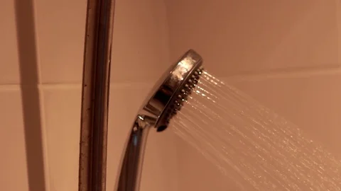 Close-up of a Running Showerhead Stock-Footage 87926962