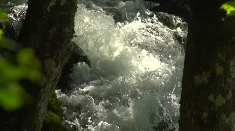 Close up of rushing water in slow motion Stock Footage 40260651