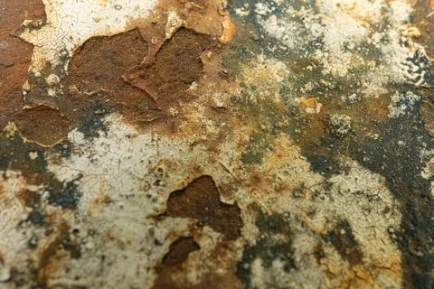 Close-up of rust and decay on a weathered metal surface Stock Photos