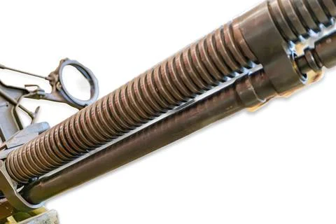 Close-up of a rusted, cylindrical mechanical device or machinery component .. Stock Photos
