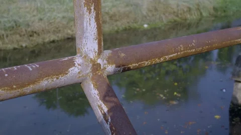 Close Up Rusted Metal Joint Stock Footage 338342461