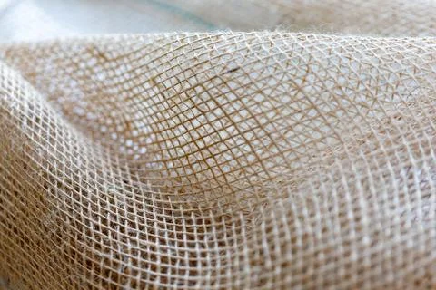 Close up of rustic brown burlap fabric texture Stock Photos