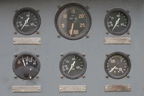 Close up rustic control panel of old machine. Foto stock