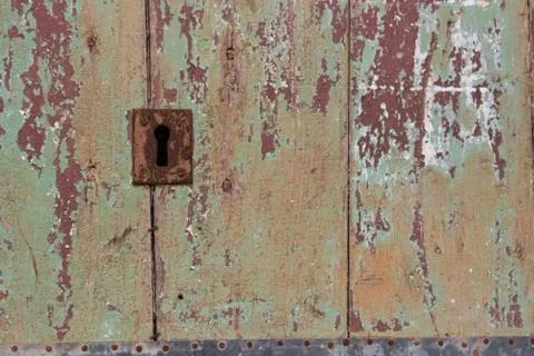 Close up of rustic old door Stock Photos