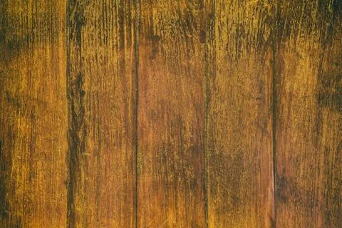 Close up rustic wood table with grain texture in vintage style. Surface of ol Stock Photos
