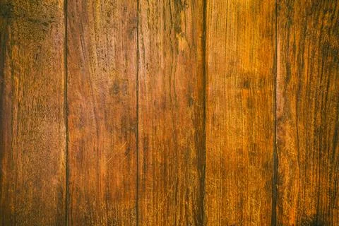 Close up rustic wood table with grain texture in vintage style. Surface of .. Stock Photos