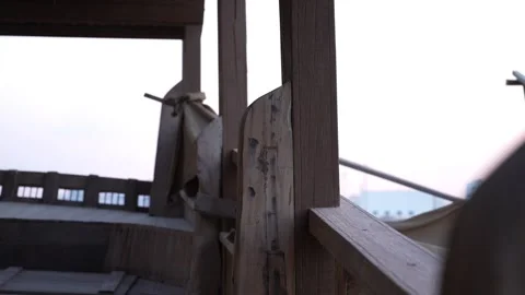 Close-up of Rustic Wooden Structure Stock Footage 319951816