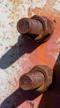 Close-up of a rusty bolt with corroded threads Stock Photos