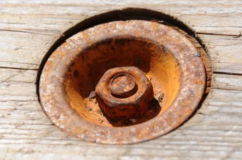 Close up of a rusty bolt Stock Photos