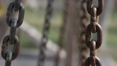 Close-up rusty chains of swings Stock Footage 174769317