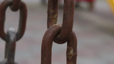 Close-up rusty chains of swings Stock Footage 175113144