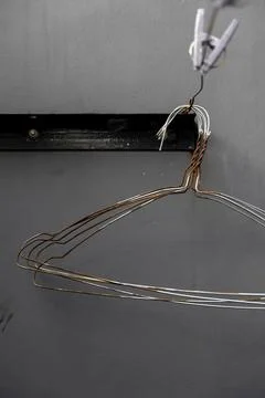 Close-up of rusty clothes hanger Stock Photos