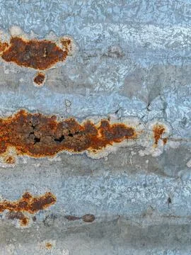 Close Up of Rusty Galvanized Metal Sheet Texture Background Stock Photos