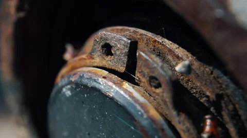 Close up Rusty Gear . 4K Macro detail. Stock Footage 155283294