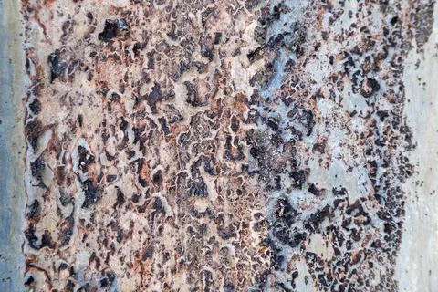 Close-up of rusty metal texture in various shades of brown and orange Stock Photos