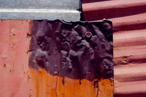 Close up of a rusty metal wall Stock-Fotos