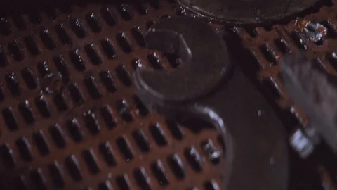 Close up rusty objects Stock Footage 85843779