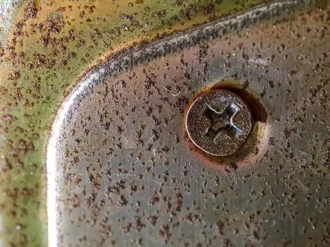 Close up of rusty screw head Stock Photos