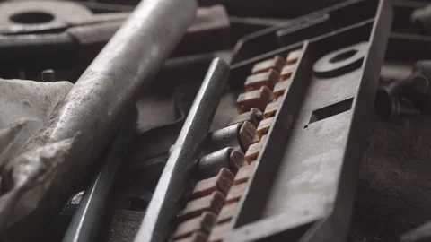 Close up of rusty tools Stock Footage 163426966